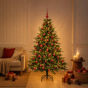 Albero di Natale artificiale con palline 120 cm 150 LED 3465869