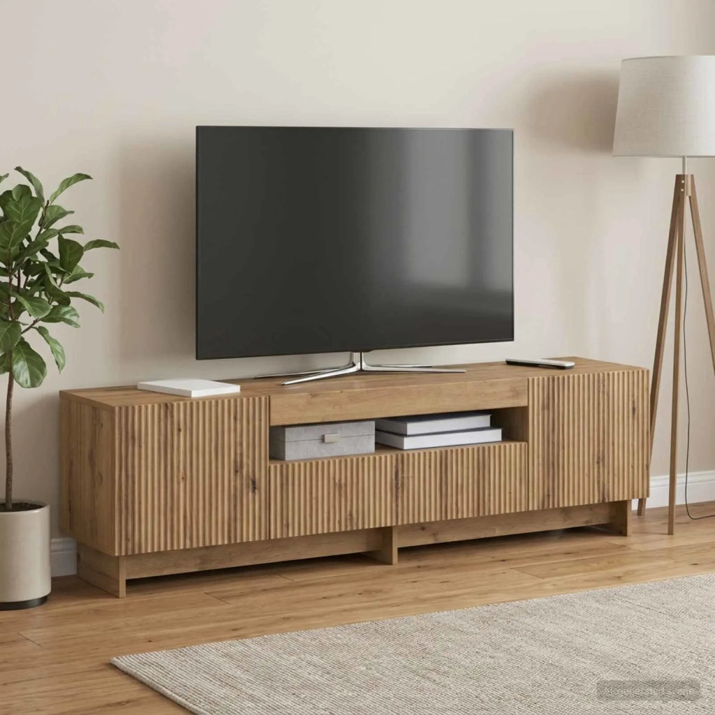Mobile TV LED Rovere Artigianale Legno ingegnerizzato 896034