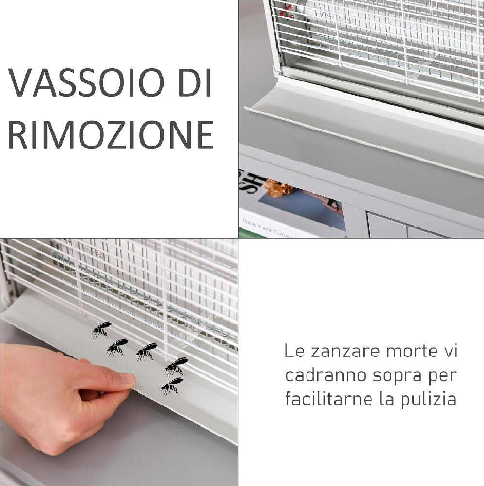 Zanzariera Elettrica Slim 2 Lampade UV LED 20W per Zanzare e Mosche senza sostanze chimiche