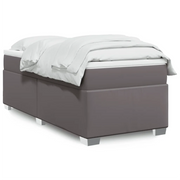 Giroletto a Molle con Materasso Grigio 90x190 cm in Similpelle