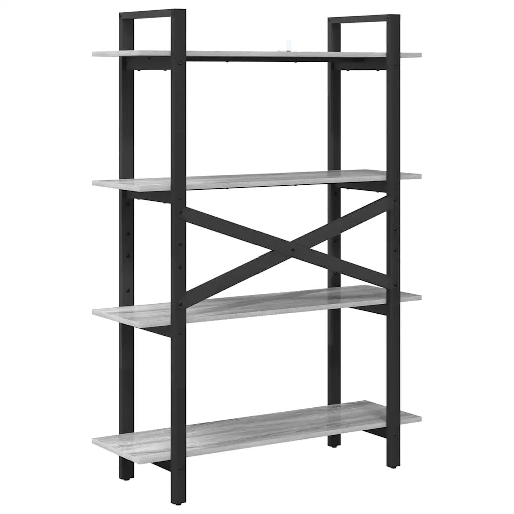 Libreria-Scaffale per Libri-Mobile di Stoccaggio Grigio Sonoma 100 x 33,5 x 140 cm Legno multistrato