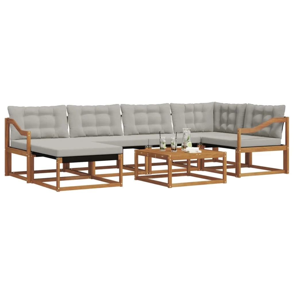 Set di divani da esterno 7 pcs Grigio Naturale e Chiaro 3369658