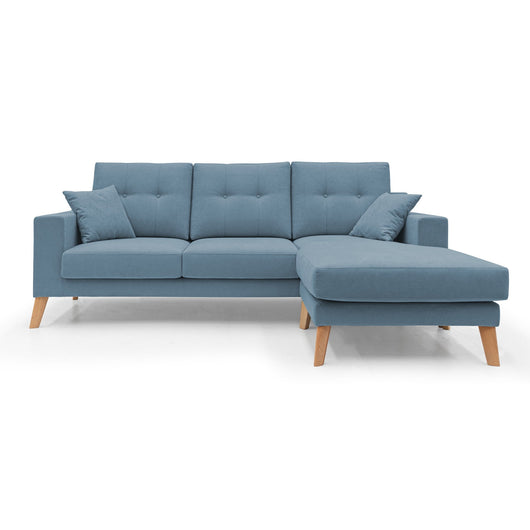 Danish Divano angolare REVERSIBILE in tessuto morbido impermeabile T02 237 cm carta da zucchero