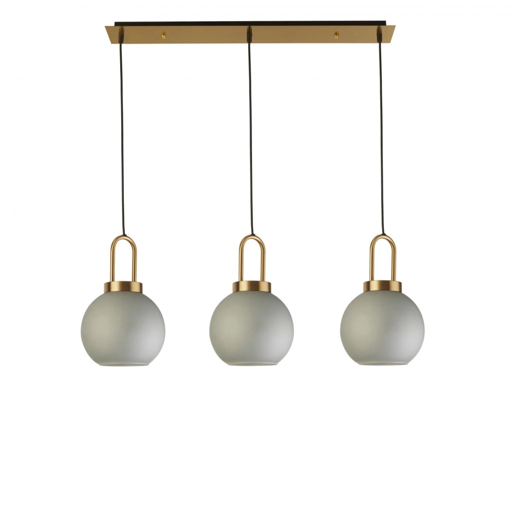 Ciondolo a barra Snowdrop 3Lt - Metallo ottone e vetro acido