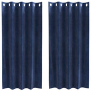 Tende Oscuranti | Tende Blackout 2 pz Blu Scuro 140 x 175 cm Velluto