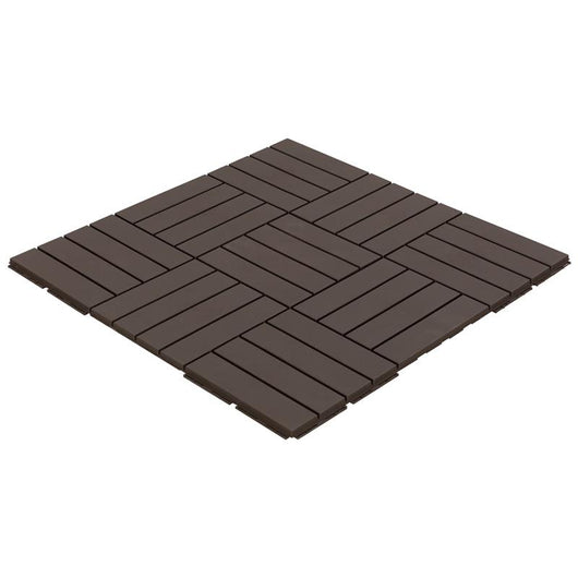 SET 9 MATTONELLE A INCASTRO PER TERRAZZO 30 X 30 X 2 CM MARRONE