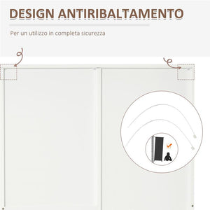 ARMADIO MODERNO GUARDAROBA 2 ANTE CON SPECCHIO E 3 CASSETTI, MENSOLE + BARRA APPENDIABITI 80X50X180CM BIANCO
