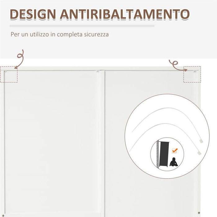 ARMADIO MODERNO GUARDAROBA 2 ANTE CON SPECCHIO E 3 CASSETTI, MENSOLE + BARRA APPENDIABITI 80X50X180CM BIANCO