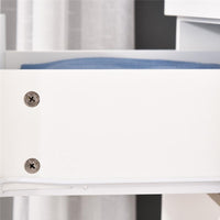 ARMADIO MODERNO GUARDAROBA 2 ANTE CON SPECCHIO E 3 CASSETTI, MENSOLE + BARRA APPENDIABITI 80X50X180CM BIANCO