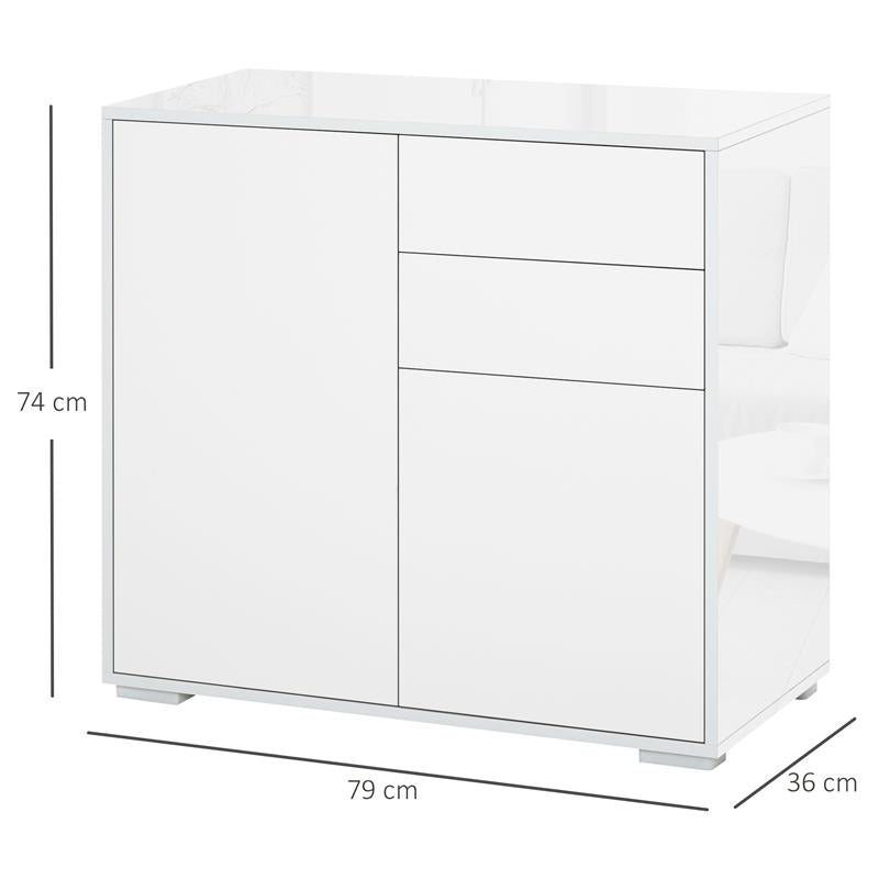 MOBILETTO ARMADIETTO MULTIUSO CON  APERTURA A PRESSIONE 79X36X74 CM BIANCO