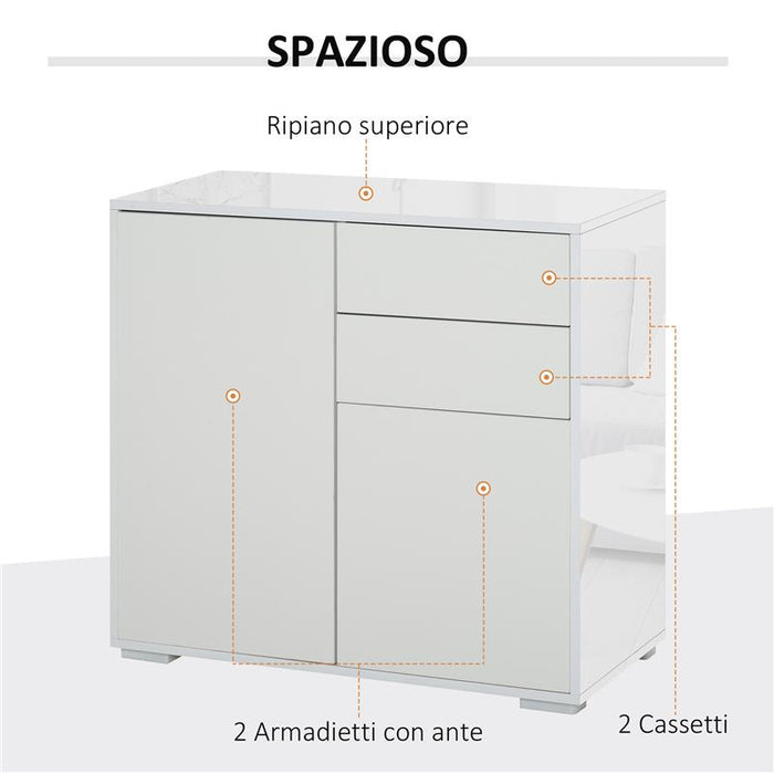 MOBILETTO ARMADIETTO MULTIUSO CON  APERTURA A PRESSIONE 79X36X74 CM BIANCO