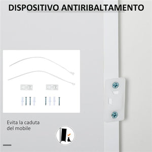MOBILETTO ARMADIETTO MULTIUSO CON  APERTURA A PRESSIONE 79X36X74 CM BIANCO