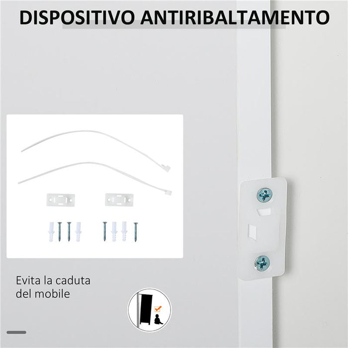 MOBILETTO ARMADIETTO MULTIUSO CON  APERTURA A PRESSIONE 79X36X74 CM BIANCO