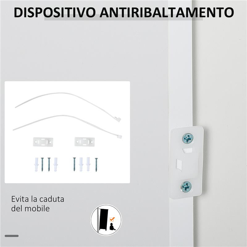 MOBILETTO ARMADIETTO MULTIUSO CON  APERTURA A PRESSIONE 79X36X74 CM BIANCO