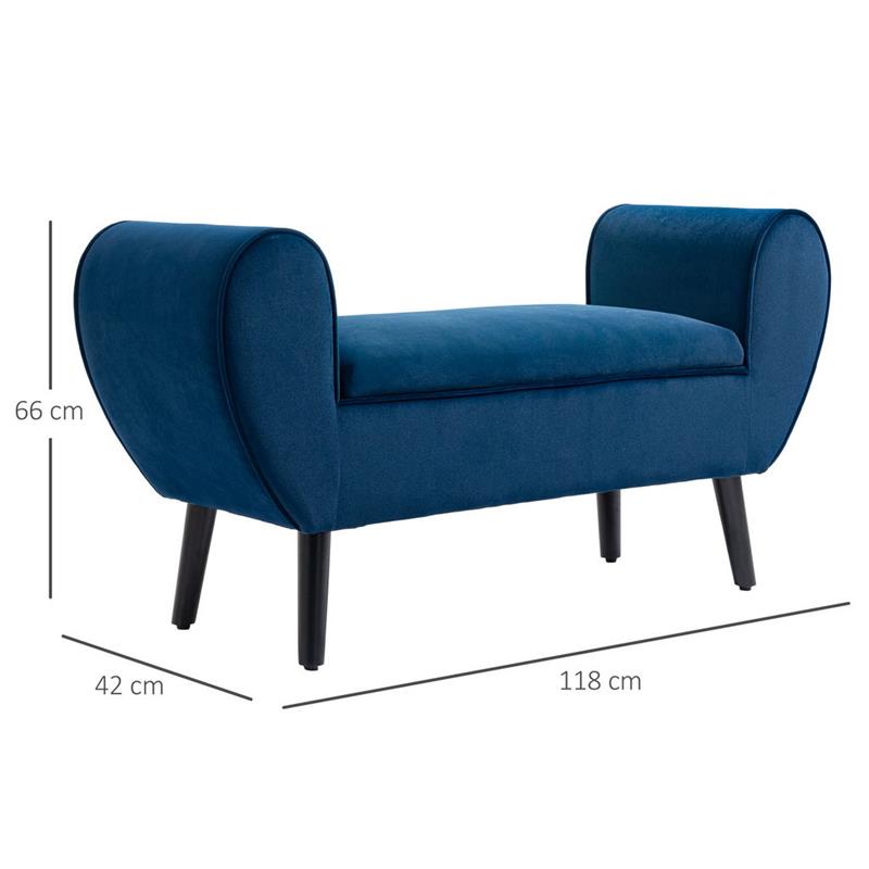 PANCA CONTENITORE FONDO LETTO 118X42X66 CM IN COLORE BLU