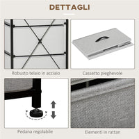 CASSETTIERA 5 CASSETTI IN TESSUTO RIMOVIBILI STILE INDUSTRIALE 45X30X116 CM
