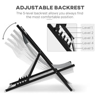 SET 2 SEDIE POLTRONA SDRAIO DA ESTERNI, PIEGHEVOLI E RECLINABILI, IN ALLUMINIO, GRIGIO, 96.5 X 58 X 91.5CM