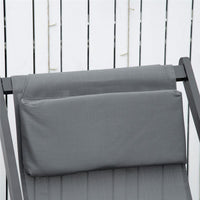 SET 2 SEDIE POLTRONA SDRAIO DA ESTERNI, PIEGHEVOLI E RECLINABILI, IN ALLUMINIO, GRIGIO, 96.5 X 58 X 91.5CM