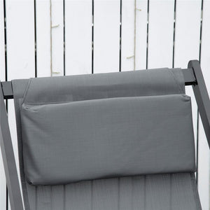 SET 2 SEDIE POLTRONA SDRAIO DA ESTERNI, PIEGHEVOLI E RECLINABILI, IN ALLUMINIO, GRIGIO, 96.5 X 58 X 91.5CM