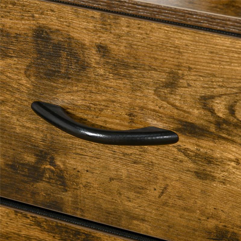 CASSETTIERA IN STILE INDUSTRIAL CON 4 CASSETTI IN TESSUTO 84X30X71.5 CM MARRONE