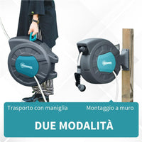 AVVOLGITUBO AUTOMATICO A PARETE GIREVOLE A 180°, TUBO DA 15M E PISTOLA MULTIFUNZIONE