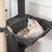 TIRAGRAFFI PER GATTI MULTILIVELLO, PALI IN SISAL, CASETTA, LETTINO E CUSCINI, 60X40X146CM