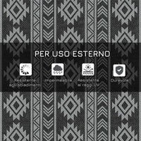 TAPPETO MODERNO PER ESTERNI NERO E GRIGIO IN PP CON DESIGN REVERSIBILE E PIEGHEVOLE, 182X274 CM