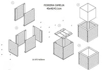 FIORIERA CAMELIA LACCATA BIANCO 40X40X40H