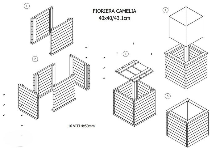 FIORIERA CAMELIA LACCATA BIANCO 40X40X40H