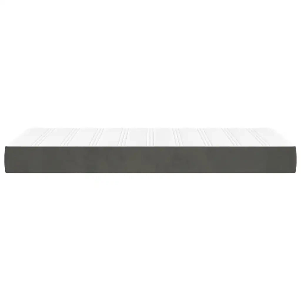 Materasso a Molle Grigio Scuro 90x220x20 cm in Velluto