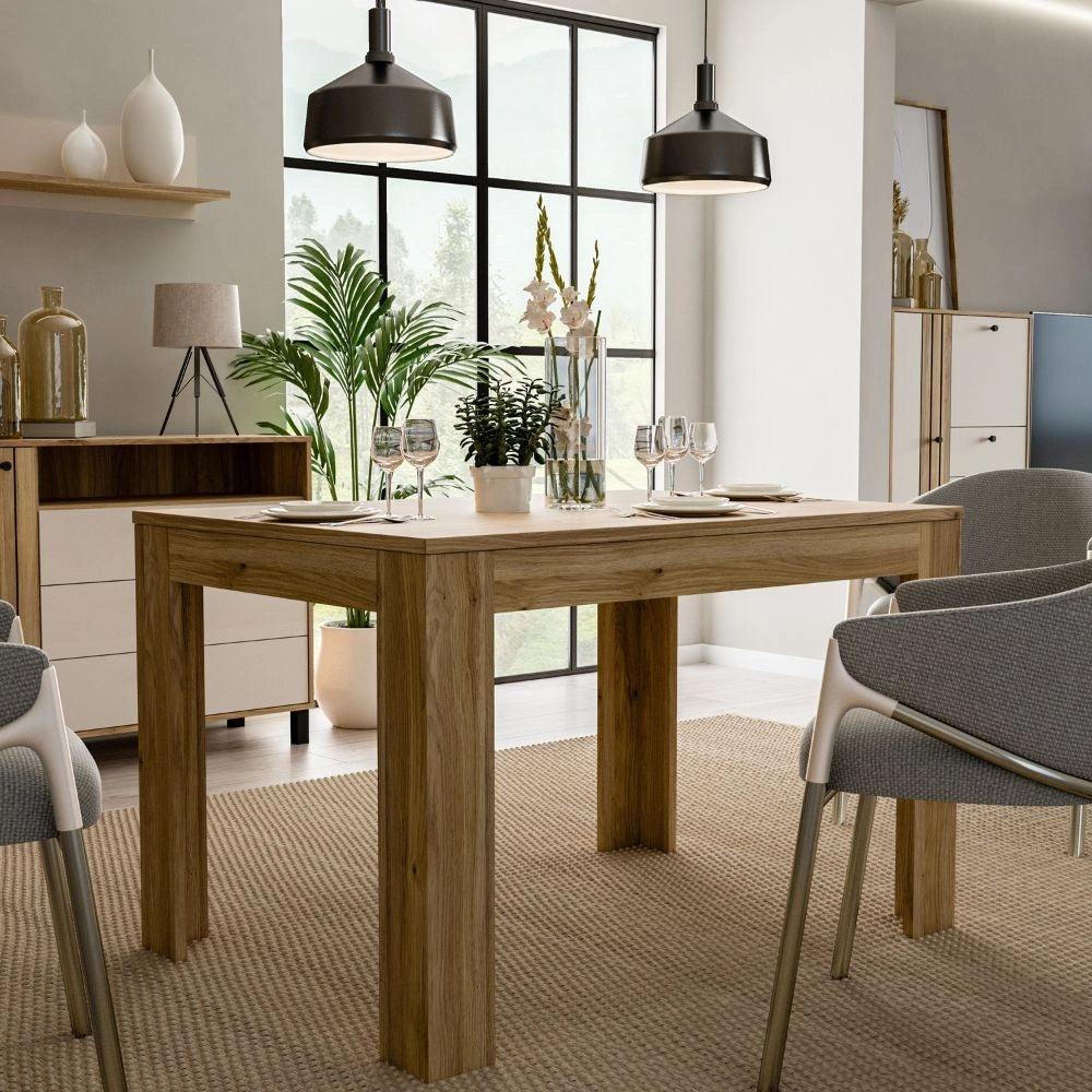 Tavolo Allungabile Neutra Rovere Medio 120/175 cm con Gambe Squadrate