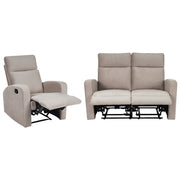 Set divano reclinabile elettrico rivestito in velluto beige divano a 2 posti con poltrona design moderno funzione relax