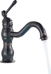 NALA | Rubinetto da bagno basso vintage Gastro nero spazzolato |. Rubinetto per lavabo retrò premium in acciaio inossidabile piccolo |