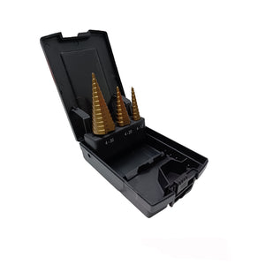 SET 3pz FRESE CONICHE ALLARGAFORO A GRADINO RIVESTITE AL TITANIO 4-30mm KRINO 9204601195001