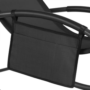 Sedia Sdraio a Dondolo Gravita Zero Lettino Prendisole Giardino Textilene Nero