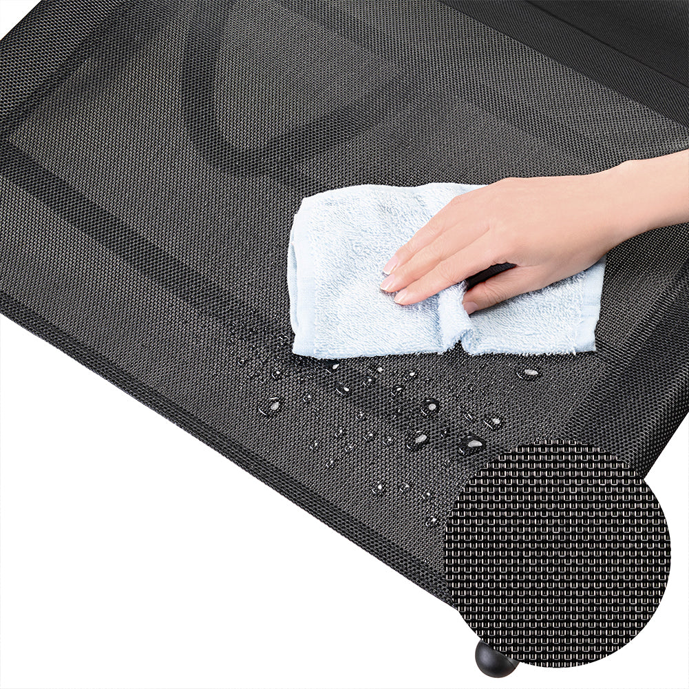 Sedia Sdraio a Dondolo Gravita Zero Lettino Prendisole Giardino Textilene Nero