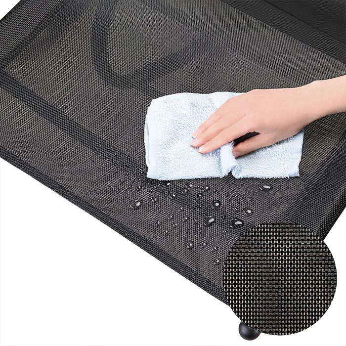 Sedia Sdraio a Dondolo Gravita Zero Lettino Prendisole Giardino Textilene Nero