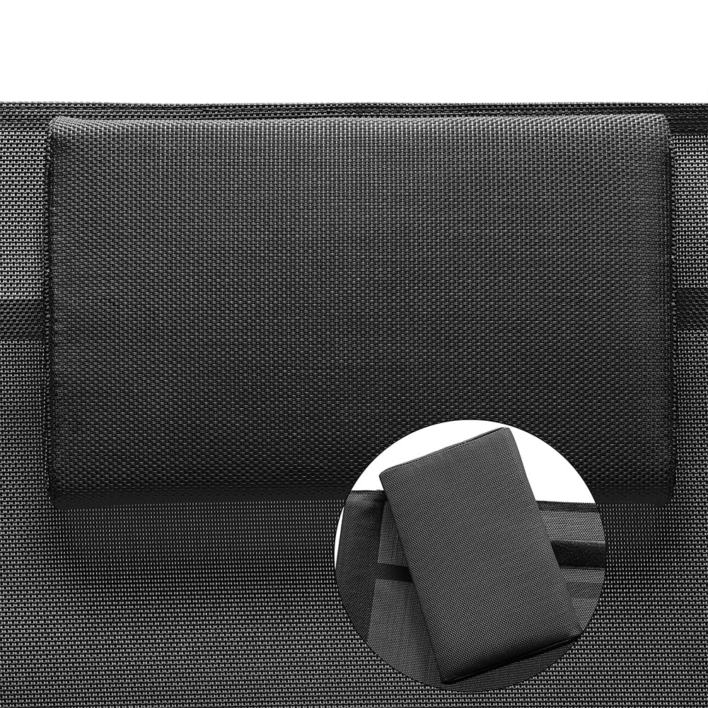 Sedia Sdraio a Dondolo Gravita Zero Lettino Prendisole Giardino Textilene Nero