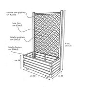 COMPOSIZIONE MARGHERITA 80X40X135h PINO MASSELLO CON TELO IMPERMEABILIZZANTE