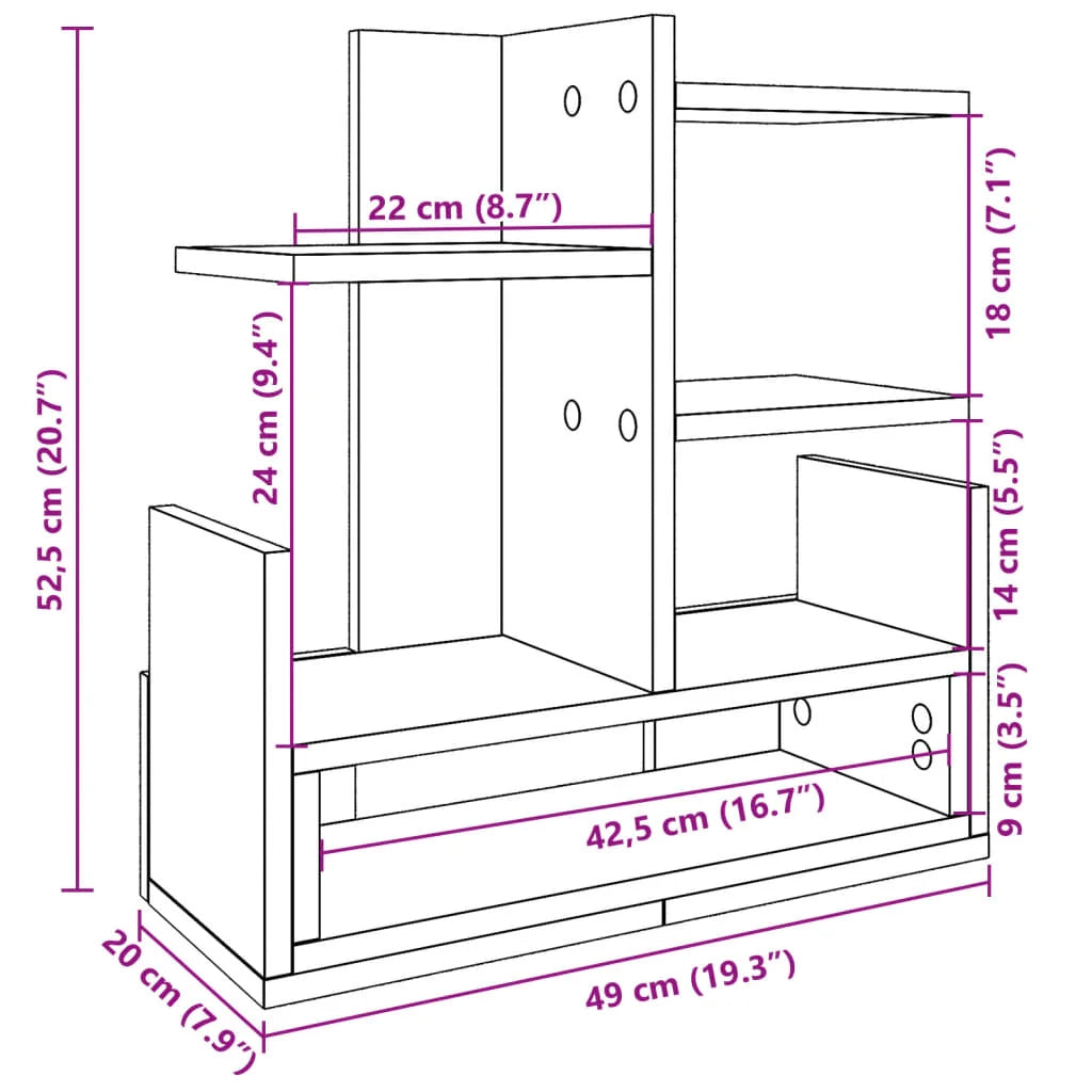 Mobiletto portaoggetti per ufficio 49 x 20 x 52,5 cm in legno ingegnerizzato Nero 02_0043574