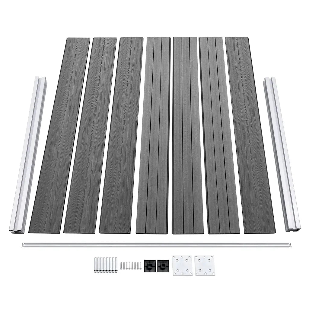 Set Pannello di Recinzione in WPC 526x146 cm Grigio   cod mxl 22538