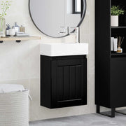 Mobile bagno con rubinetto Nero 45,5 x 25,5 x 84 cm 889492