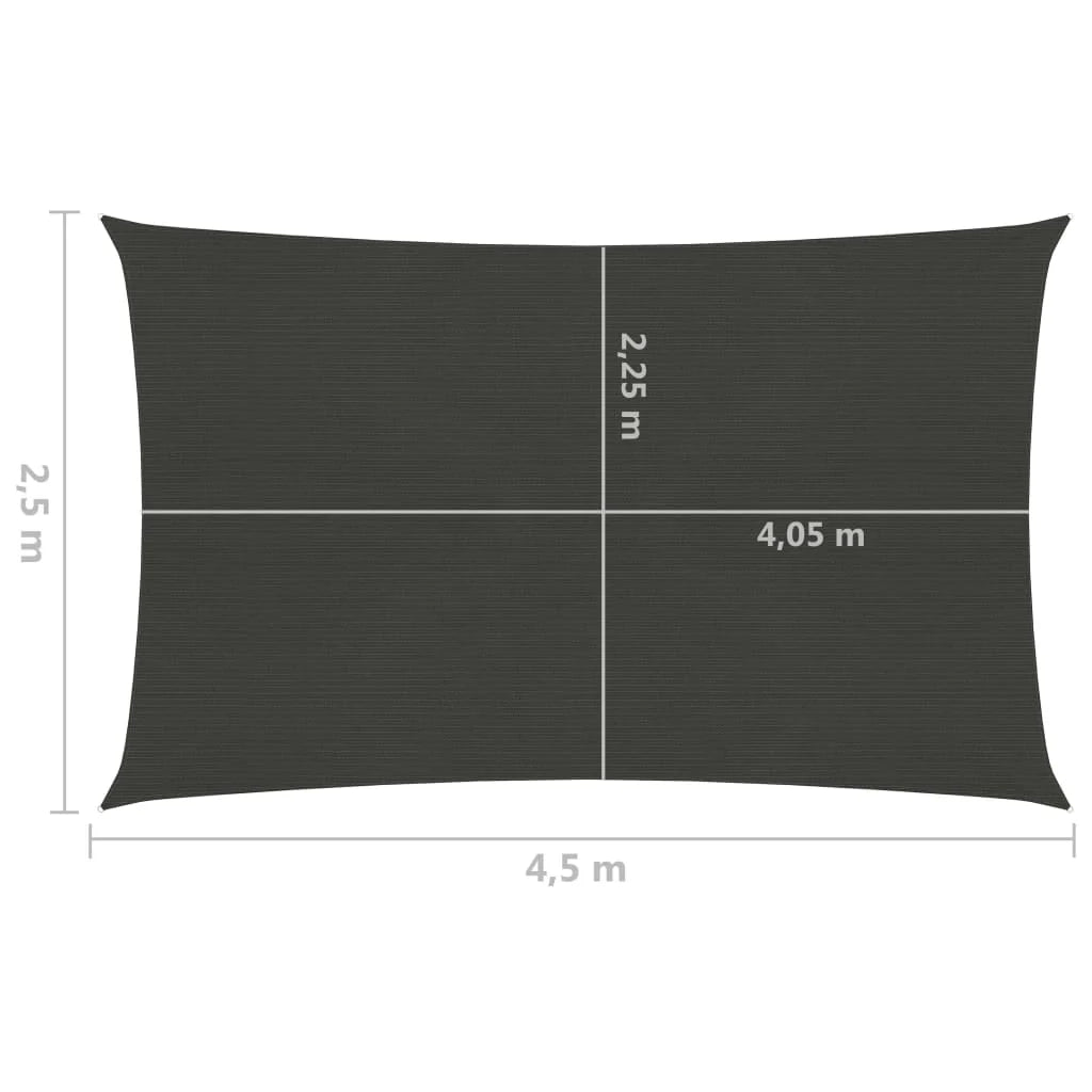 Vela ombreggiante/ombrellone 160 g/m² 2,5 x 4,5 m antracite HDPE 02_0008908