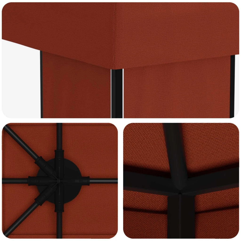 Gazebo da giardino 6 x 3 m Terracotta Poliestere e Acciaio 190 3376010