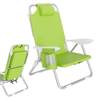 Spiaggina Pieghevole Sedia Spiaggia Alluminio con Borsa Termica Spallacci Verde