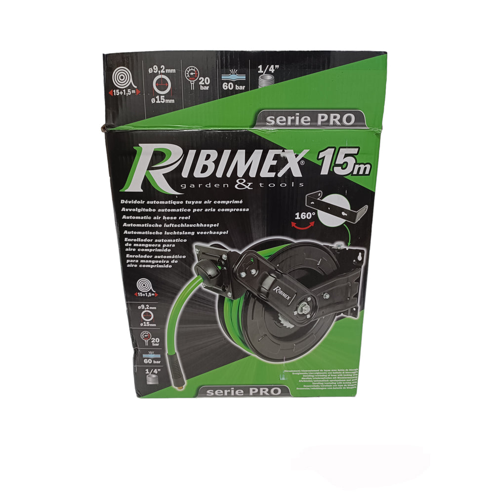 AVVOLGITUBO ARIA COMPRESSA AUTOMATICO TUBO PVC 15MT+1MT SERIE PRO RIBIMEX PRDATRM163