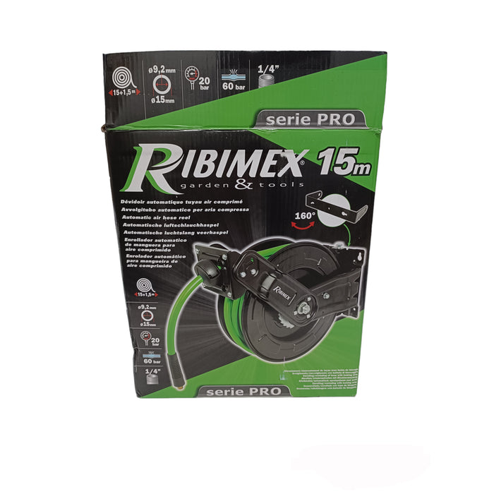 AVVOLGITUBO ARIA COMPRESSA AUTOMATICO TUBO PVC 15MT+1MT SERIE PRO RIBIMEX PRDATRM163