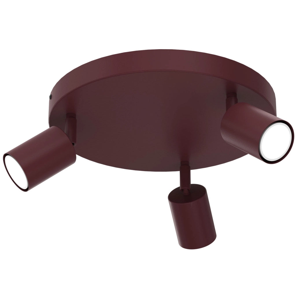 Plafoniera Fun 3xGU10 bordeaux metallo Luminex