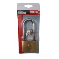 LUCCHETTO SERIE PESANTE OTTONE AD ARCO LUNGO 60mm + 3 CHIAVI VALEX 1960272