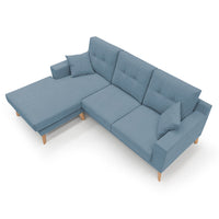 Danish Divano angolare REVERSIBILE in tessuto morbido impermeabile T02 237 cm carta da zucchero